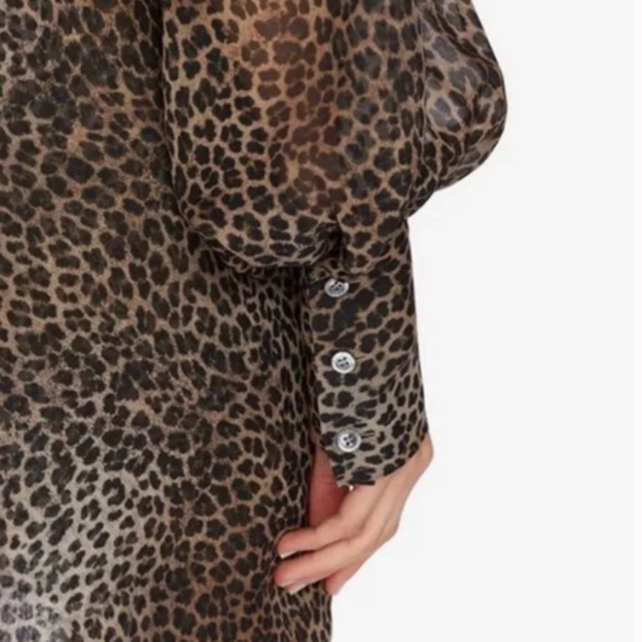 NWT - FRAME TieNeck Silk Minidress Leo Multi - Picture 5 of 7